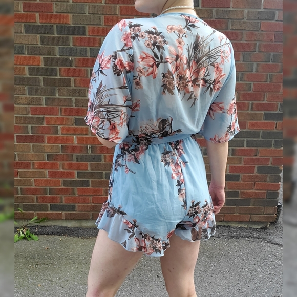 Floral Wrap Romper - Picture 2 of 2